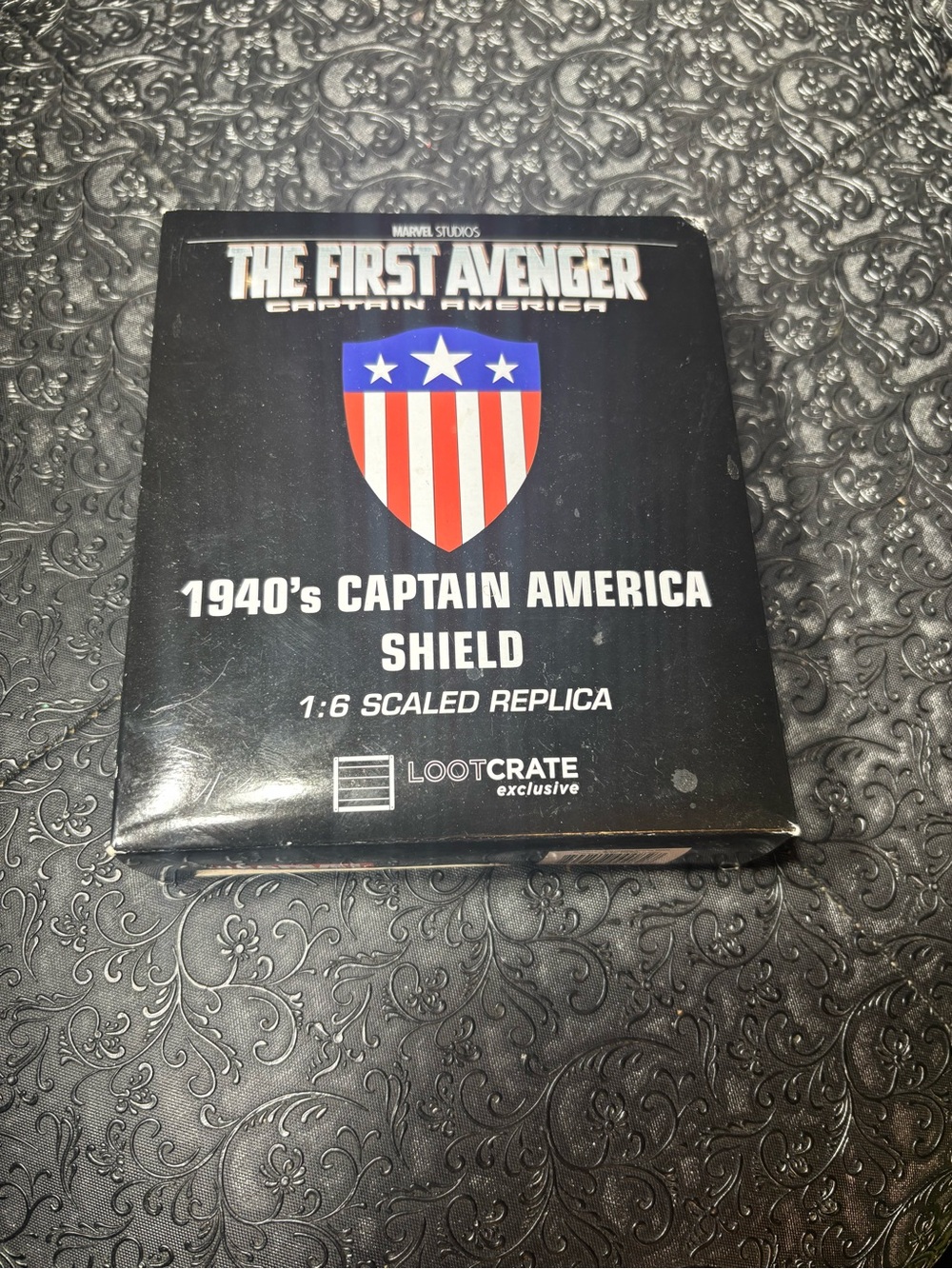 New 1940s Captain America Shield Graphic Black Jacket - Loot Crate Exclusive